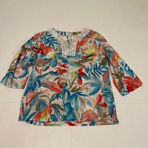 ⭐️Alfred dunner floral top size 6P🍁